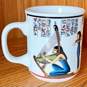 Egyptian Porcelain Mug Hieroglyphics